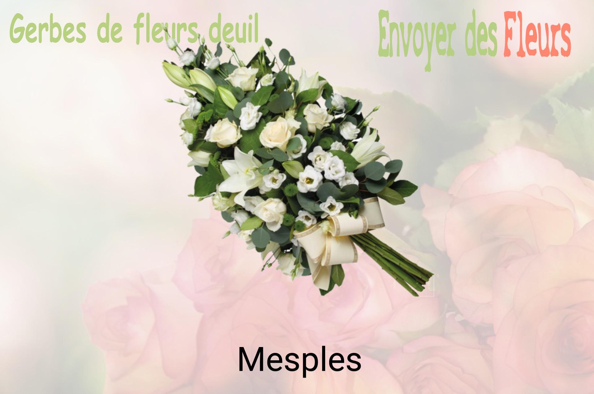 Gerbe de fleurs de deuil livrée à Mesples